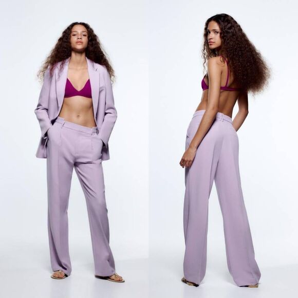 Zara Pants - Zara Purple Full Length Pants M NWT